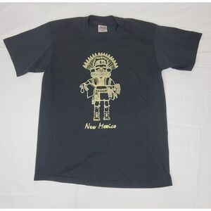 New Mexico Aztec Warrior‎ T-Shirt Mens Large. VTG Native American Single Stitch.